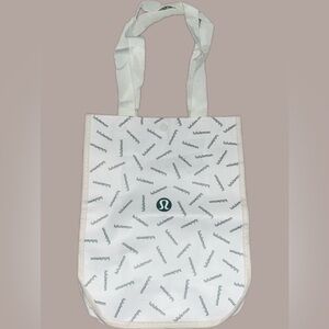 Lululemon Athletica White Tote Bag with Signature Design